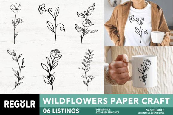 Download Wild Flowers Paper Craft SVG Bundle - Craft Collection